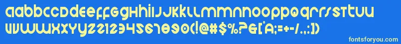 Echostationcond Font – Yellow Fonts on Blue Background