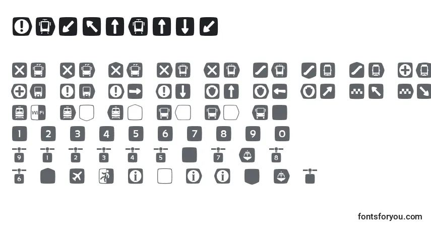Schriftart Metrofont (83659) – Alphabet, Zahlen, spezielle Symbole