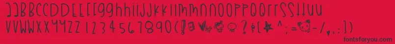Myboothang Font – Black Fonts on Red Background