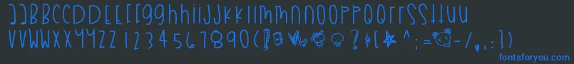 Myboothang Font – Blue Fonts on Black Background