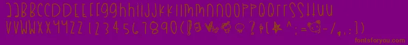 Fonte Myboothang – fontes marrons em um fundo roxo