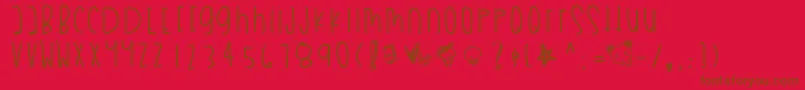 Myboothang-Schriftart – Braune Schriften auf rotem Hintergrund