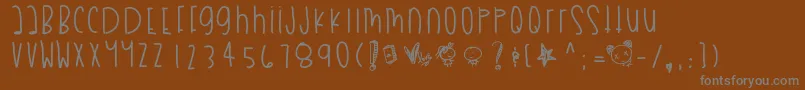 Myboothang-Schriftart – Graue Schriften auf braunem Hintergrund