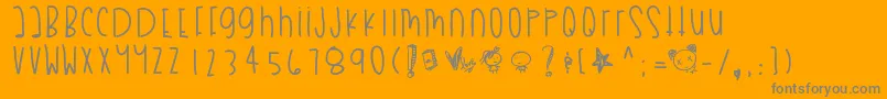 Myboothang-Schriftart – Graue Schriften auf orangefarbenem Hintergrund