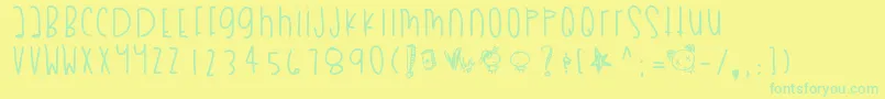 Myboothang Font – Green Fonts on Yellow Background