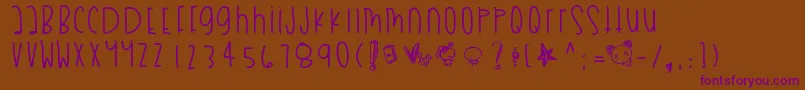 Myboothang Font – Purple Fonts on Brown Background