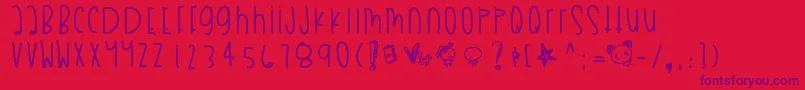 Myboothang Font – Purple Fonts on Red Background