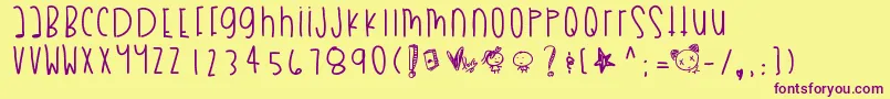 Myboothang Font – Purple Fonts on Yellow Background