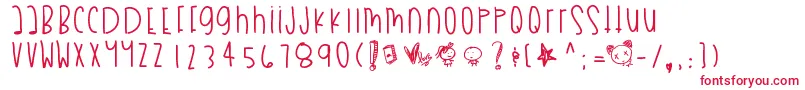 Myboothang Font – Red Fonts on White Background