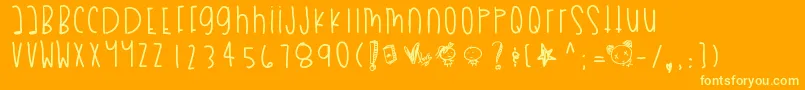 Myboothang Font – Yellow Fonts on Orange Background