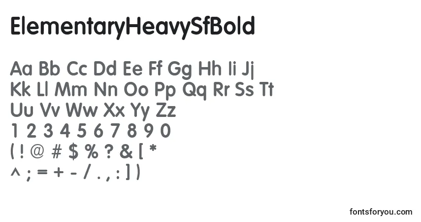 ElementaryHeavySfBold-fontti – aakkoset, numerot, erikoismerkit