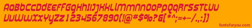 SfplasmaticaBolditalic Font – Red Fonts on Orange Background