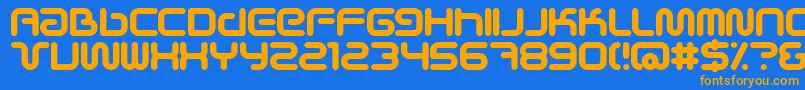 SciFiedBold Font – Orange Fonts on Blue Background