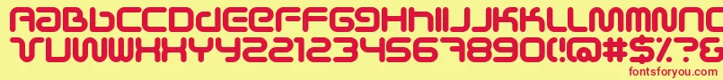 Fonte SciFiedBold – fontes vermelhas em um fundo amarelo
