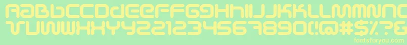 SciFiedBold-fontti – keltaiset fontit vihreällä taustalla