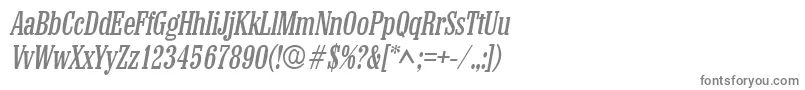 ColonelItalic-fontti – harmaat kirjasimet valkoisella taustalla