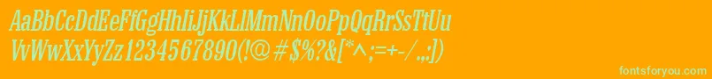 ColonelItalic Font – Green Fonts on Orange Background