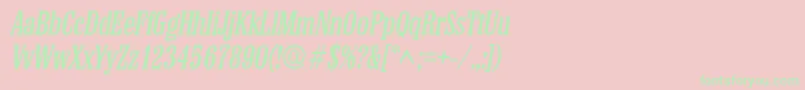 ColonelItalic Font – Green Fonts on Pink Background