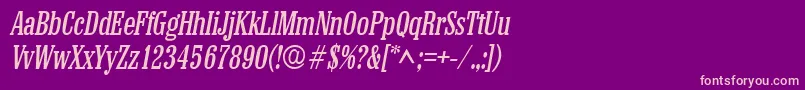 ColonelItalic-fontti – vaaleanpunaiset fontit violetilla taustalla