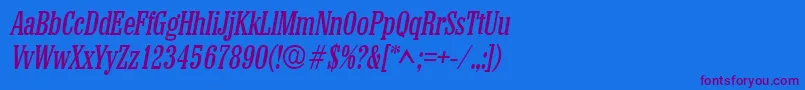 ColonelItalic Font – Purple Fonts on Blue Background