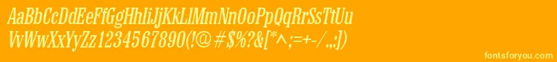 Police ColonelItalic – polices jaunes sur fond orange