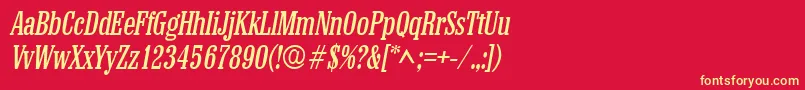 ColonelItalic Font – Yellow Fonts on Red Background