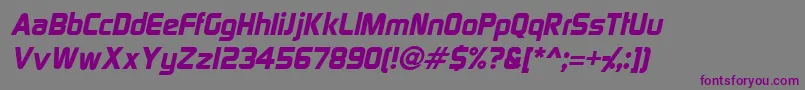 SpaceGothicItalic Font – Purple Fonts on Gray Background