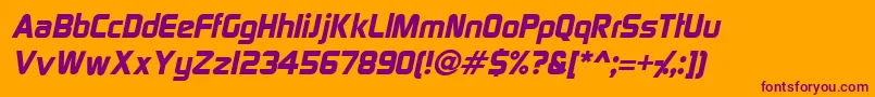 SpaceGothicItalic Font – Purple Fonts on Orange Background