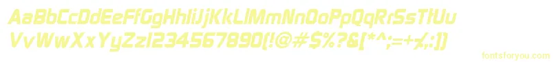 SpaceGothicItalic-fontti – keltaiset fontit valkoisella taustalla