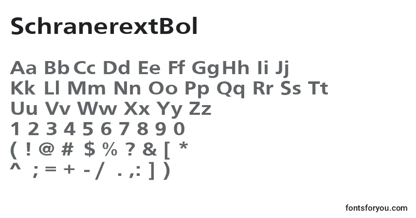 Czcionka SchranerextBol – alfabet, cyfry, specjalne znaki
