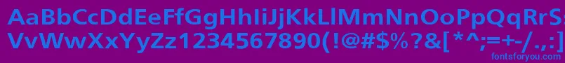 フォントSchranerextBol – 紫色の背景に青い文字