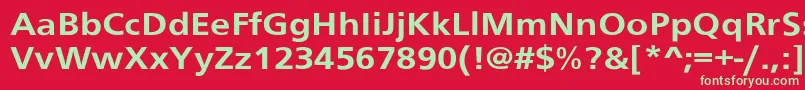 フォントSchranerextBol – 赤い背景に緑の文字