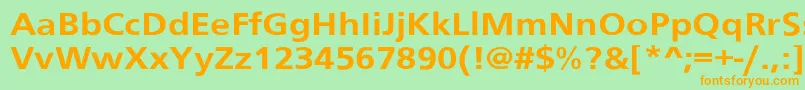 フォントSchranerextBol – オレンジの文字が緑の背景にあります。