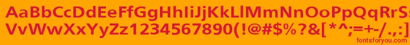 フォントSchranerextBol – オレンジの背景に赤い文字