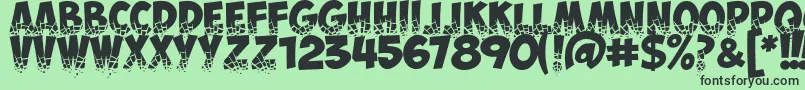 ObelixproBrokenCyr Font – Black Fonts on Green Background