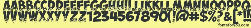 ObelixproBrokenCyr Font – Black Fonts on Yellow Background