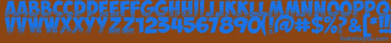 ObelixproBrokenCyr Font – Blue Fonts on Brown Background