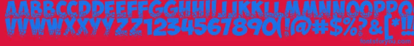 ObelixproBrokenCyr Font – Blue Fonts on Red Background