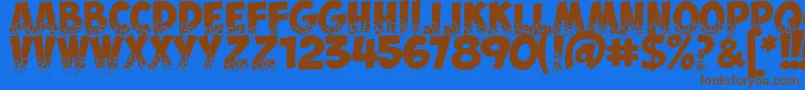 ObelixproBrokenCyr Font – Brown Fonts on Blue Background