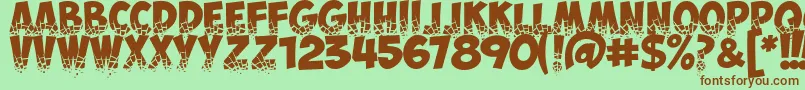 ObelixproBrokenCyr Font – Brown Fonts on Green Background