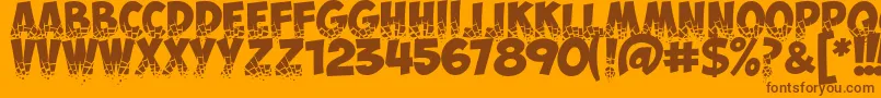 ObelixproBrokenCyr Font – Brown Fonts on Orange Background