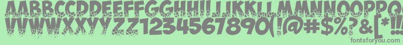 ObelixproBrokenCyr Font – Gray Fonts on Green Background