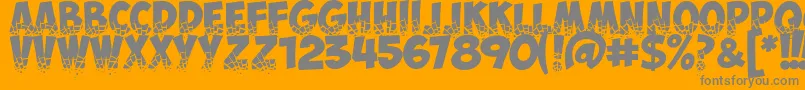 ObelixproBrokenCyr Font – Gray Fonts on Orange Background