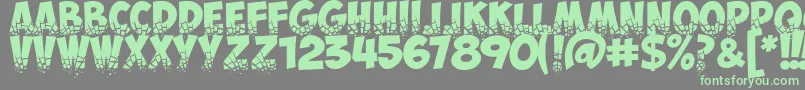 ObelixproBrokenCyr Font – Green Fonts on Gray Background