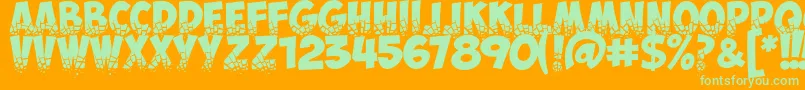 ObelixproBrokenCyr Font – Green Fonts on Orange Background