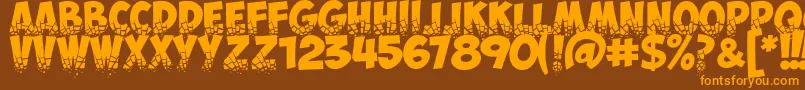 ObelixproBrokenCyr Font – Orange Fonts on Brown Background