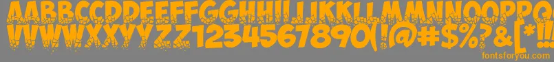 ObelixproBrokenCyr Font – Orange Fonts on Gray Background