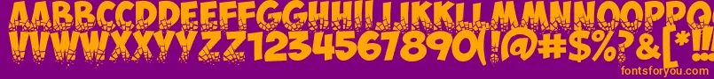 ObelixproBrokenCyr Font – Orange Fonts on Purple Background