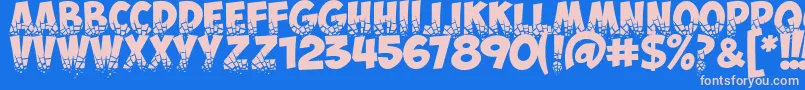 Więcej informacji o czcionce ObelixproBrokenCyr Czcionka ObelixproBrokenCyr – różowe czcionki na niebieskim tle