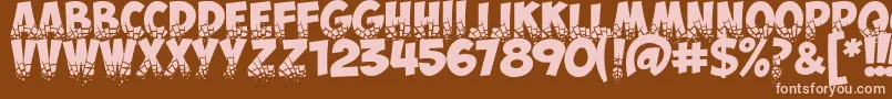 ObelixproBrokenCyr Font – Pink Fonts on Brown Background